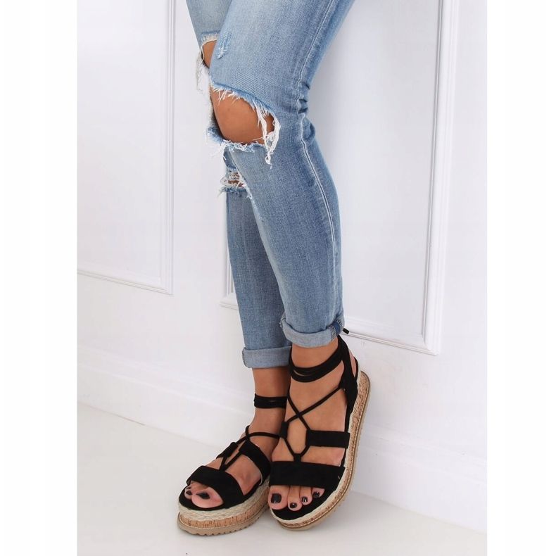 Sandali espadrillas neri JH116 Black nero 1