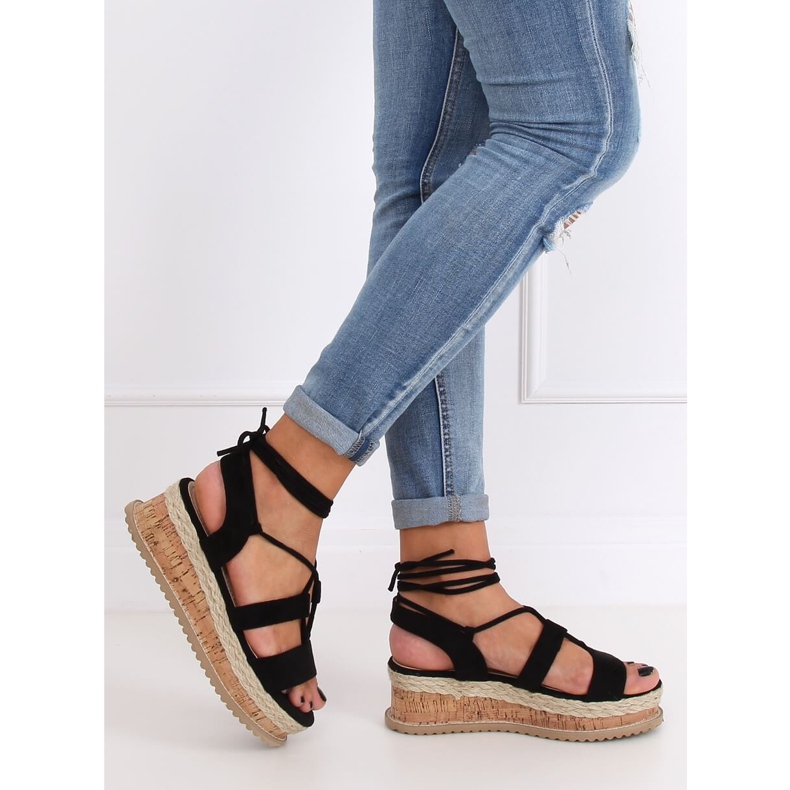 Sandali espadrillas neri JH116 Black nero 2