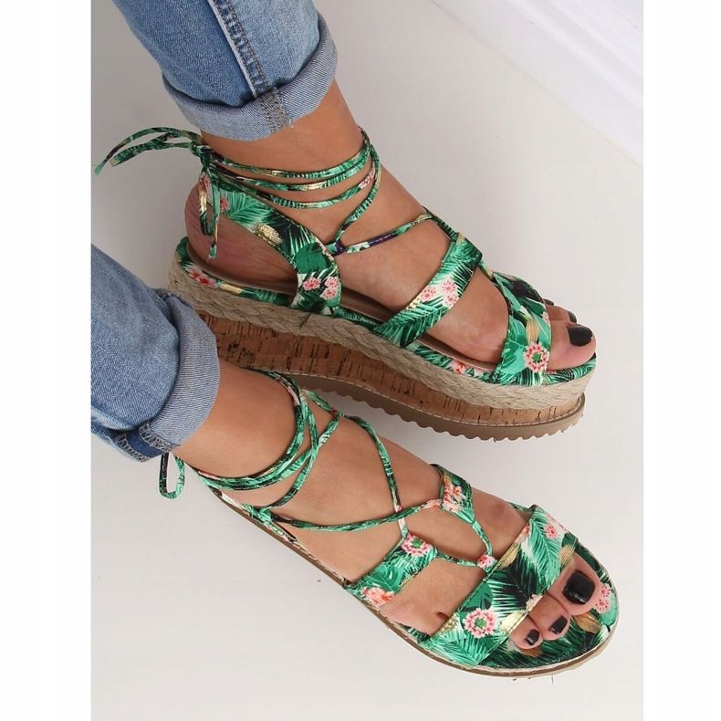 Sandali espadrillas verdi JH116 Flower Green verde 2