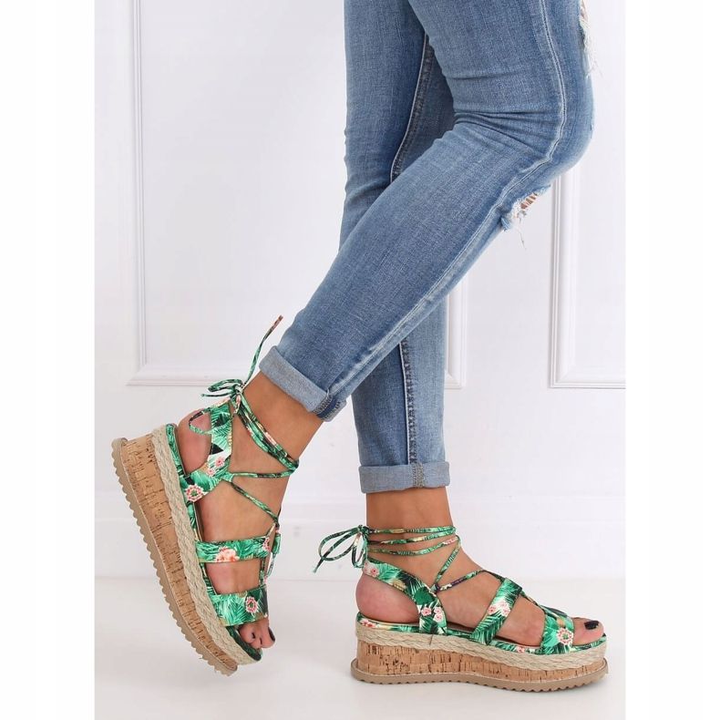 Sandali espadrillas verdi JH116 Flower Green verde 1