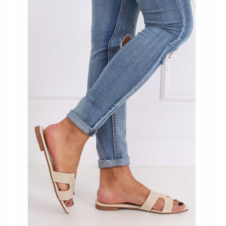 Pantofole da donna beige Q-88 Beige 2