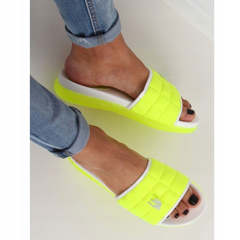 Pantofole da donna neon G-338 Verde multicolore 2