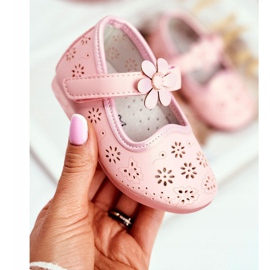 Apawwa Ballerine per bambini su Velcro Flower Pink Flored rosa 1