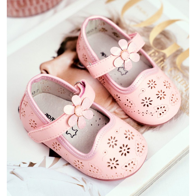 Apawwa Ballerine per bambini su Velcro Flower Pink Flored rosa 2