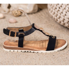 Evento Sandali neri con ornamenti nero 2