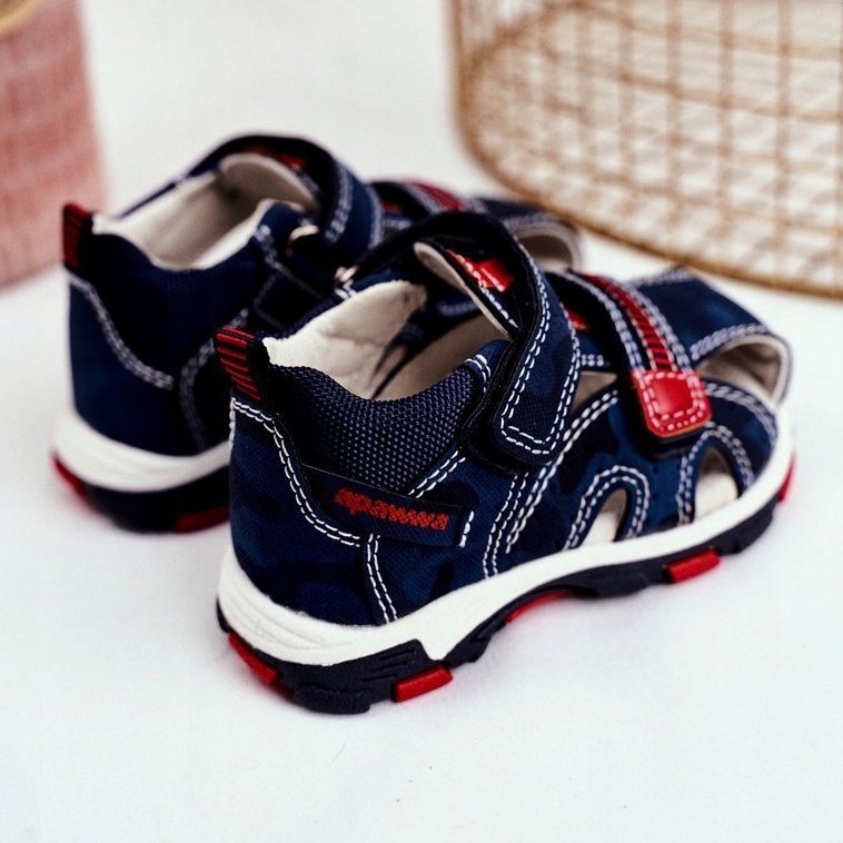Apawwa Sandali da bambino con velcro Navy Goreno blu navy 1