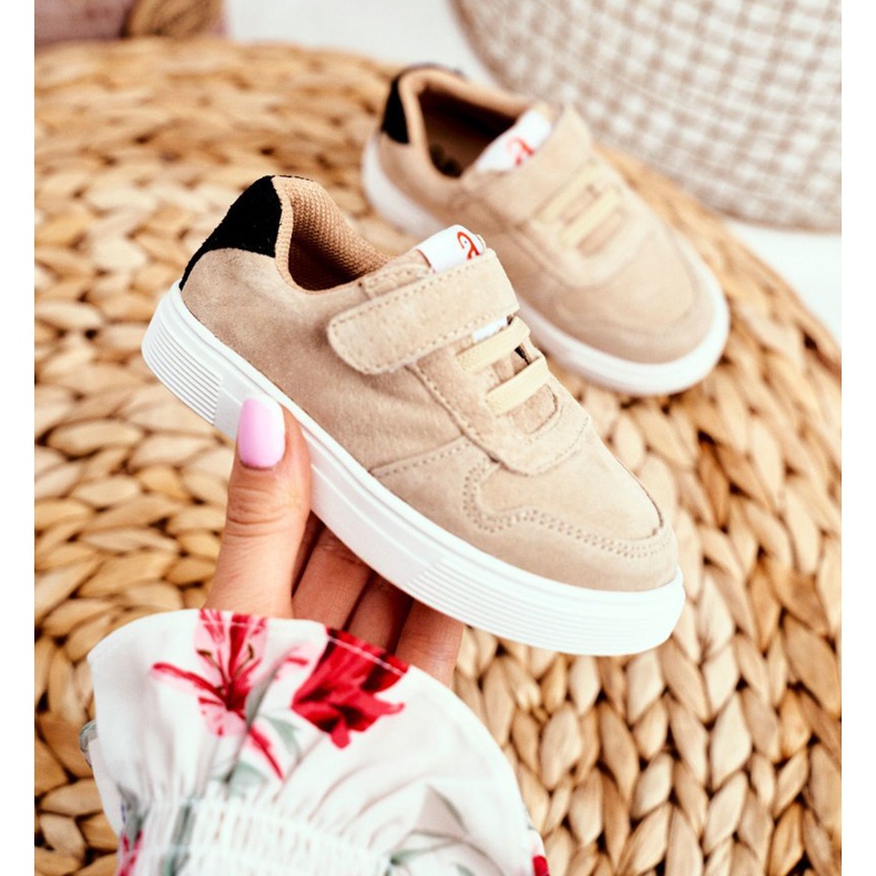Apawwa Scarpe Sportive Bambino con Velcro Beige Albatros 2