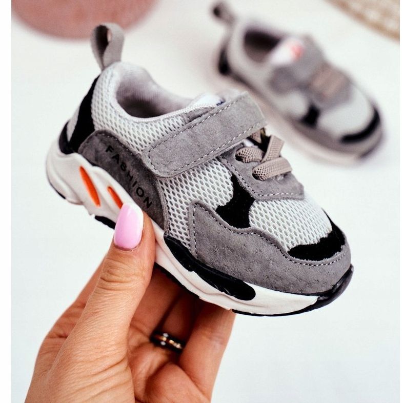 Apawwa Scarpe Sportive per Bambini con Velcro Grigio Yetto 1