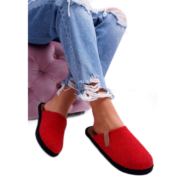 Pantofole da casa da donna Big Star rosse D267865A marrone rosso 1