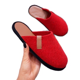 Pantofole da casa da donna Big Star rosse D267865A marrone rosso 2