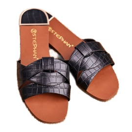 Pantofole Donna Pelle di Serpente Nere Chance nero 1