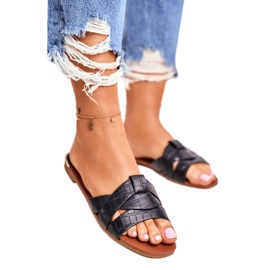 Pantofole Donna Pelle di Serpente Nere Chance nero 2