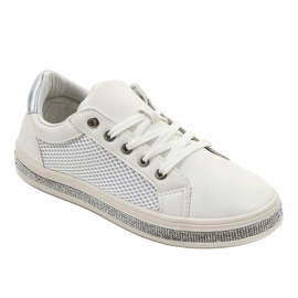 Sneakers bianche decorate con zirconi 1153-Y bianco 1