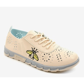 Sneakers traforate beige con l'impronta JH81171-2 1