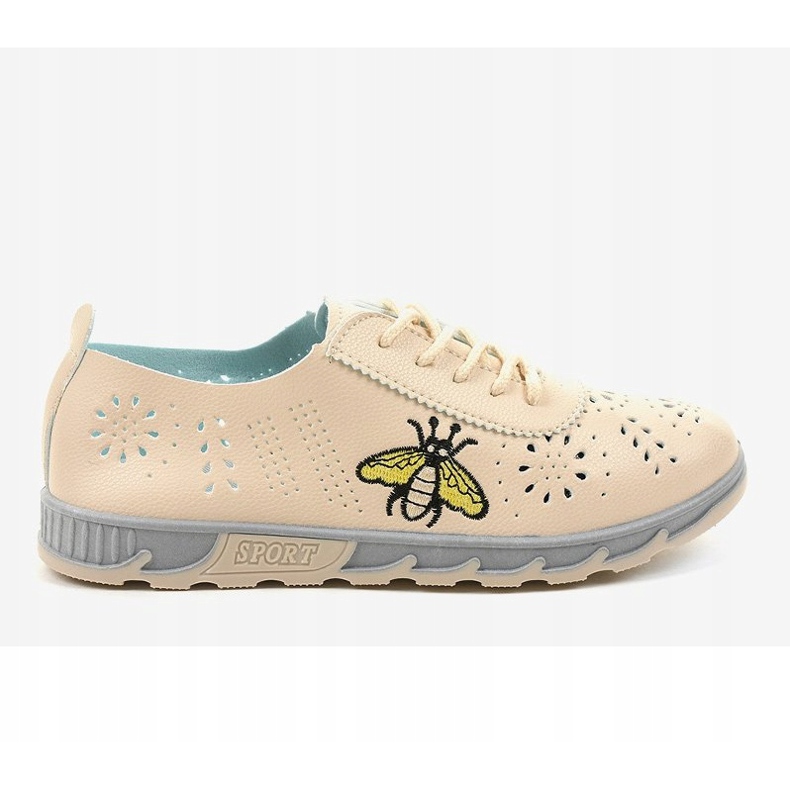 Sneakers traforate beige con l'impronta JH81171-2 2