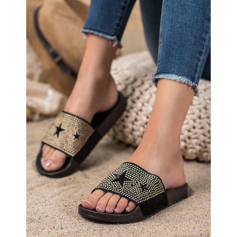 SHELOVET Pantofole Velour Con Stelle nero 1
