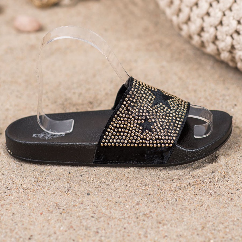 SHELOVET Pantofole Velour Con Stelle nero 2