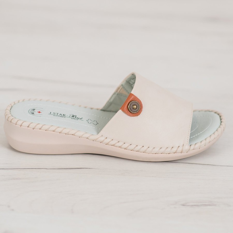 J. Star Pantofole casual in ecopelle beige 2
