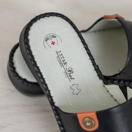 J. Star Pantofole casual in ecopelle nero 1