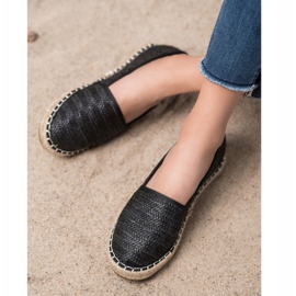 SHELOVET Espadrillas nere intrecciate nero 2