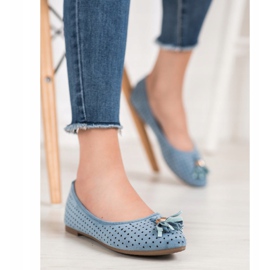 Ballerine scamosciate traforate VINCEZA blu 1