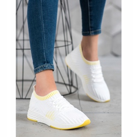 SHELOVET Scarpe Slip-On in tessuto bianca 1