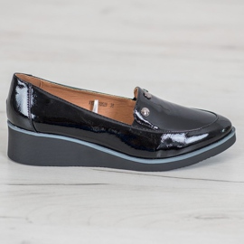 Vinceza Décolleté laccate su zeppa nero 2