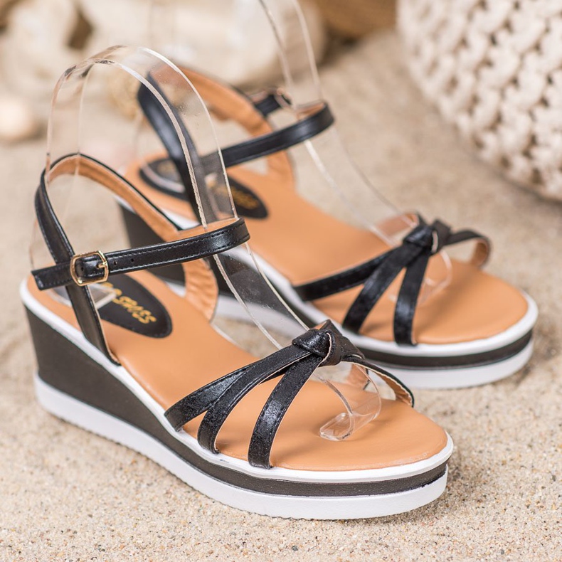 SHELOVET Zeppe casual con ecopelle nero 1