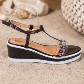 SHELOVET Zeppe alla moda con ecopelle nero 2