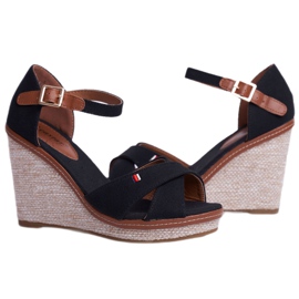 SEA Sandali da donna con zeppa neri LaMane marrone nero 4