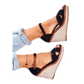 SEA Sandali da donna con zeppa neri LaMane marrone nero 2