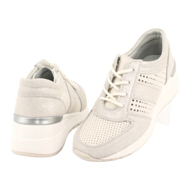 Jezzi Comode scarpe sportive sulla zeppa 20PB08-1641 beige 3