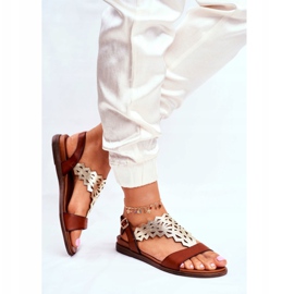 Sandali Donna Bassi Sergio Leone Marrone SK035 argento 2