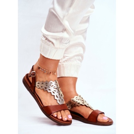 Sandali Donna Bassi Sergio Leone Marrone SK035 argento 1