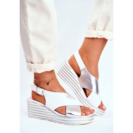 Sandali Donna Con Zeppa Sergio Leone Bianco SK328 grigio 2
