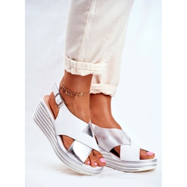 Sandali Donna Con Zeppa Sergio Leone Bianco SK328 grigio 1
