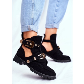 Lu Boo Scarpe con cut-out in camoscio nero Rock Girl 2