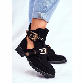 Lu Boo Scarpe con cut-out in camoscio nero Rock Girl 1