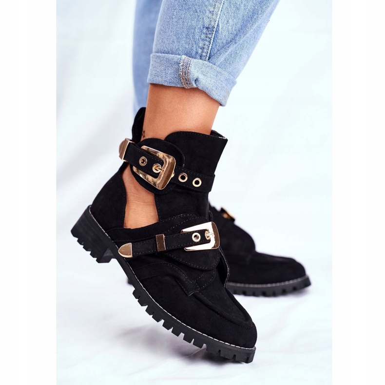 Lu Boo Scarpe con cut-out in camoscio nero Rock Girl 1