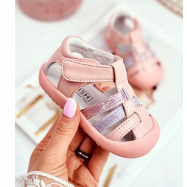 Apawwa Sandali Bambini con Velcro Glitter Rosa Ontario 1