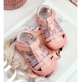 Apawwa Sandali Bambini con Velcro Glitter Rosa Ontario 2