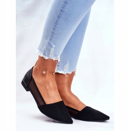 EVE Ballerine Da Donna Con Rete Scamosciata Nero Fibe 1