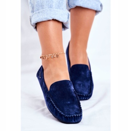 Vinceza Mocassini Donna Pelle Scamosciata Blu Papito 2