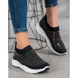 Kayla Scarpe sportive con cristalli nero 1
