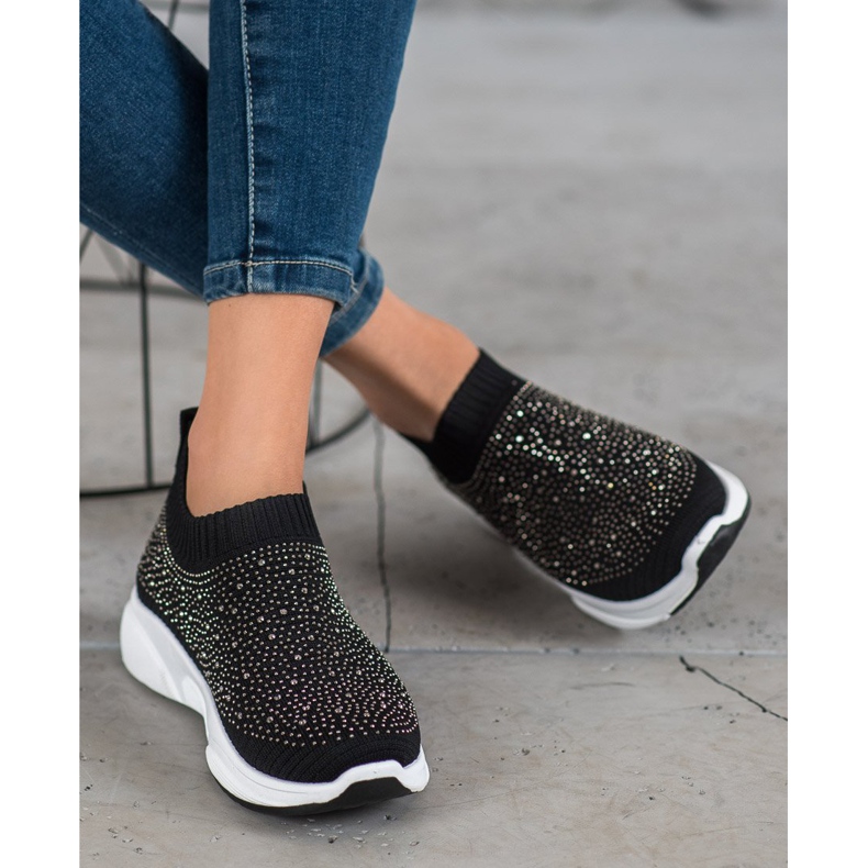 Kayla Scarpe sportive con cristalli nero 2