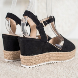 Small Swan Sandali espadrillas traforati nero 1