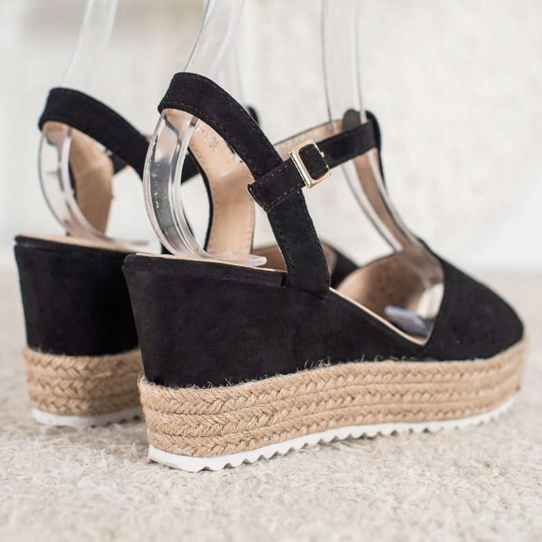 Small Swan Sandali espadrillas traforati nero 1