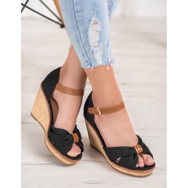 SHELOVET Sandali con tacco alto nero 2