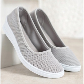 SHELOVET Ballerine casual grigie grigio 1