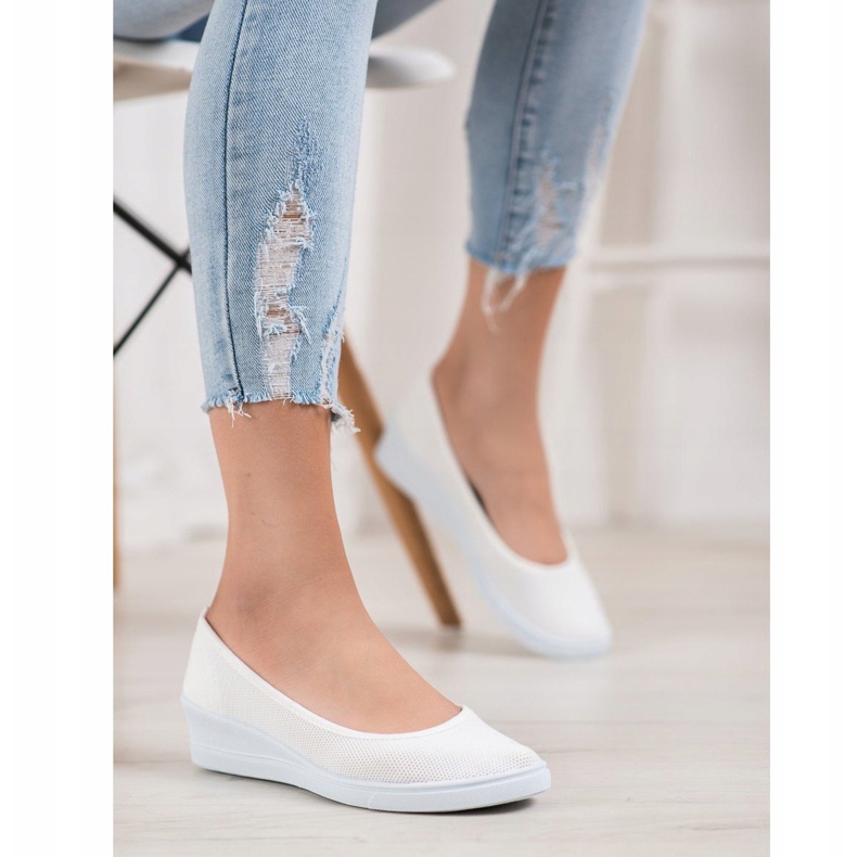SHELOVET Ballerine casual bianche bianca 1